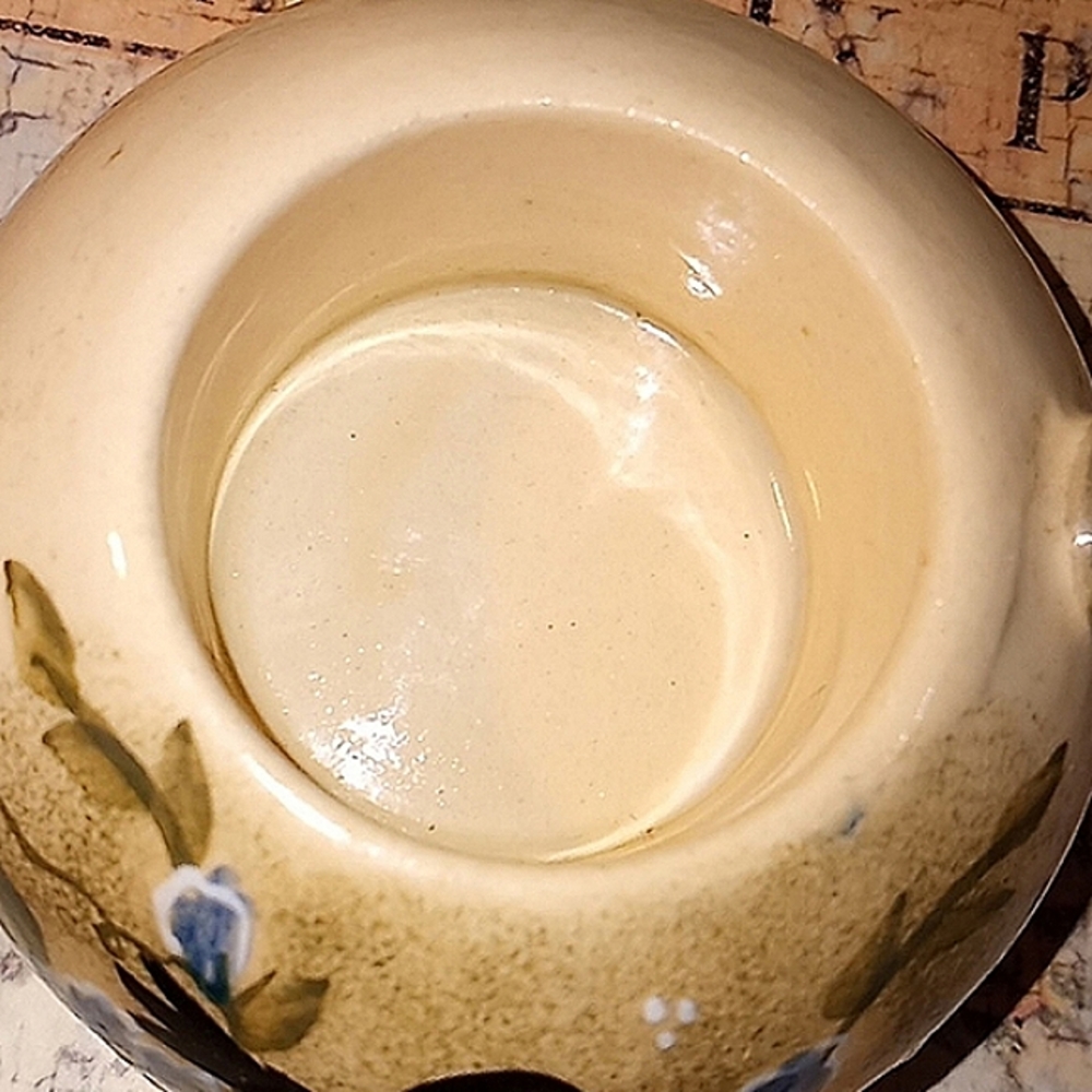 HAND PAINTED STONEWARE MINI TEA POT WITH A LITTLE FINCH WITH T'LITE - Picture 9 of 15